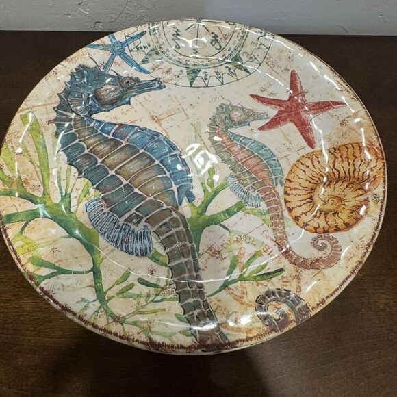 Pier 1 Imports Set of 8 Melamine 9" Lunch Salad Plates - Spikey the Seahorse - Picture 9 of 9